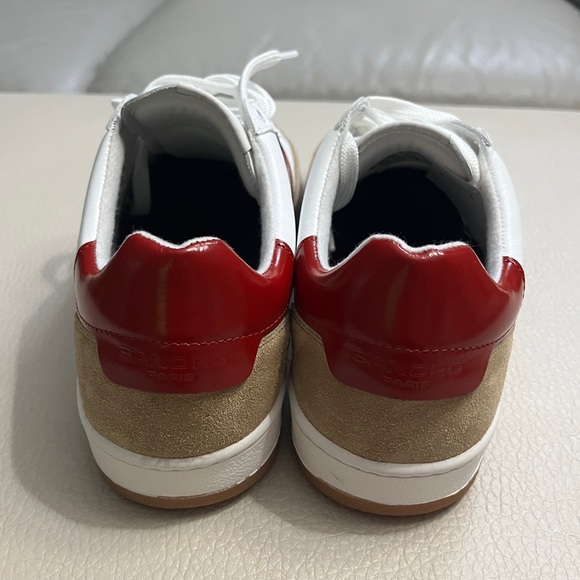 NWT - Sandro Paris Mid Top Tennis Leather Sneaker-Made in Portugal-EU 40 /M7.5W9 - Picture 3 of 9